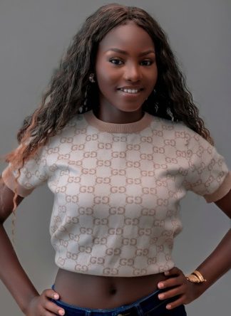 Jacquard Knit Logo Crop Top